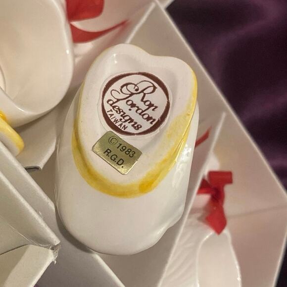 Duck Goose Napkin Rings Holders Yellow Red Ribbon Taiwan Ron Gordon Designs 1983 - Picture 5 of 6